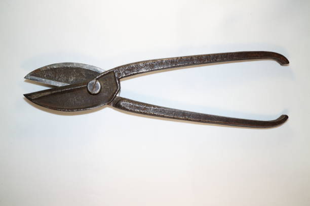 istock tool for work, large scissors for cutting metal on a white background 888652688