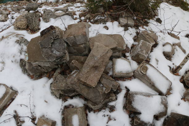 istock the old destroyed military base of missile forces after the explosions with the command post and the bomb shelter thrown in the woods 888660206