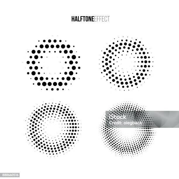 ベクトルハーフトーンエフェクトセットハーフトーン効果の異なるグラデーションリング - 円形のベクターアート素材や画像を多数ご用意 - 円形, 斑点, ベクター画像