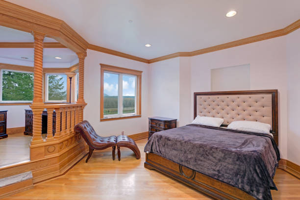 istock Gorgeous Mansion Bedroom interior With luxurious Bed 888666090