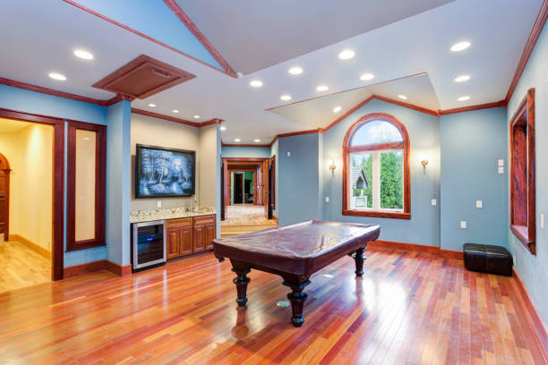 istock Spacious blue entertainment room in a wedding venue. 888678154