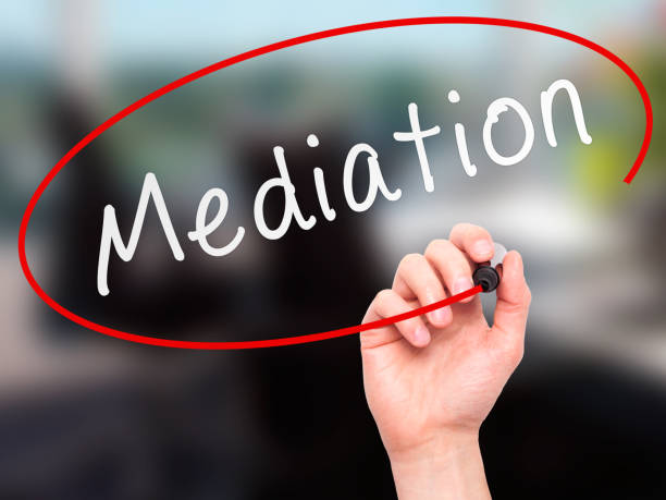istock Man Hand writing Mediation with marker on transparent wipe board 888685140