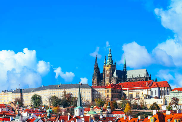 istock Czech, Prague Castle, St. Vitus Cathedral gothic building architecture. 888710604