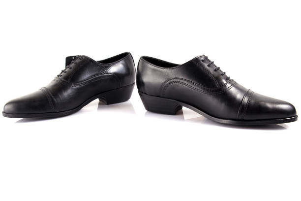 istock Male black leather shoe on white background. 888739214