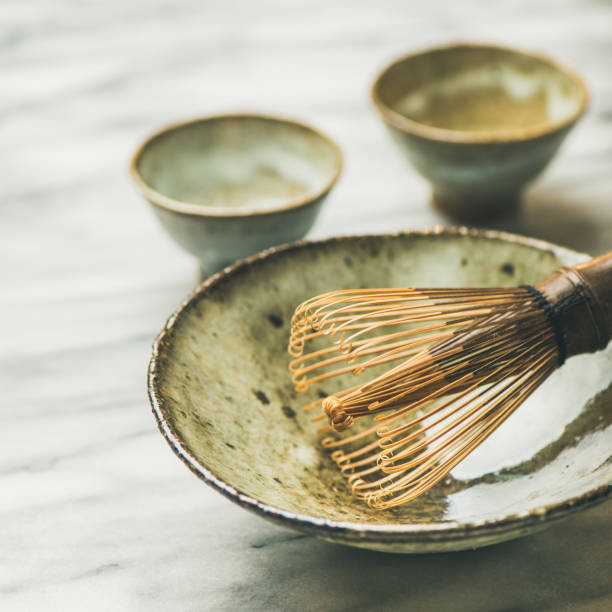 istock Japanese tools and bowls for brewing matcha green tea 888745264