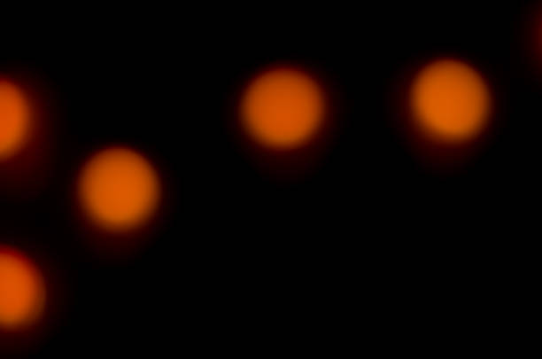 Abstract blur of orange light in the dark