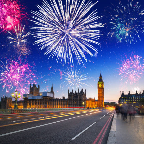 istock Fireworks display over the Big Ben and Westminster Bridge 888756944