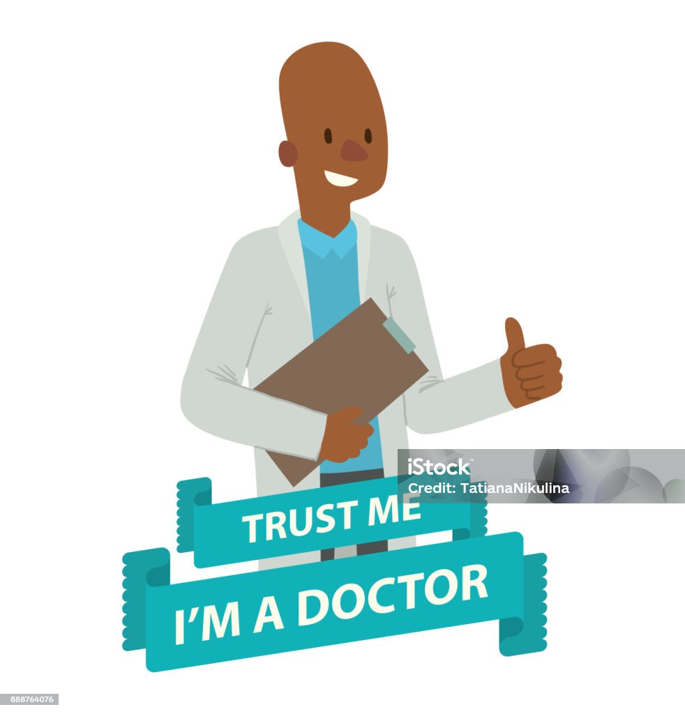 Emblem Bald Black Man Doctor Stock Illustration - Download Image Now -  Operating Gown, Accidents and Disasters, Adult - iStock
