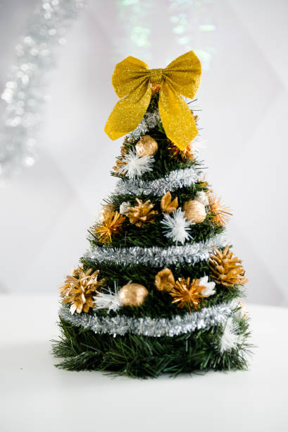 istock Christmas decoration. Bright background with bokeh lights 888771904