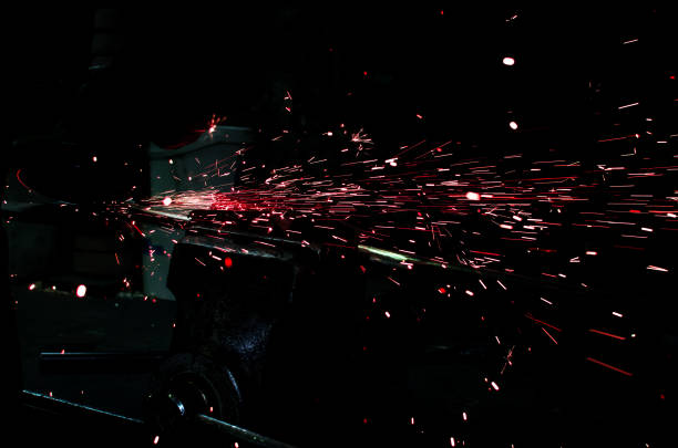 istock Industrial grinder showers sparks 888779156