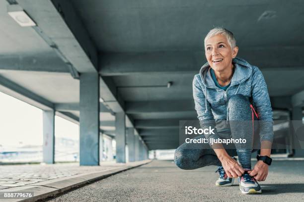 Im Ready To Hit The Road Stock Photo - Download Image Now - Exercising, Women, Mature Women