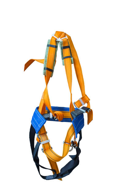 Equipment for work at heights. Equipment for work at heights. Sit harness on a white background. safety harness photos stock pictures, royalty-free photos & images