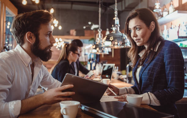 istock Business People Discussing Work at Cafe Restaurant 888795372