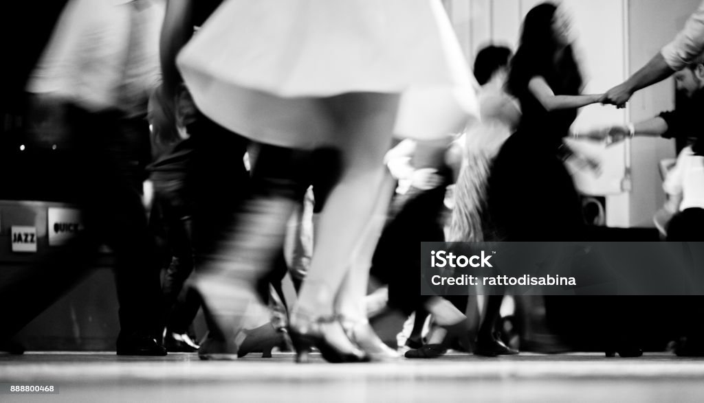 Low section of Vintage style photography people dancing Old-fashioned Stock Photo