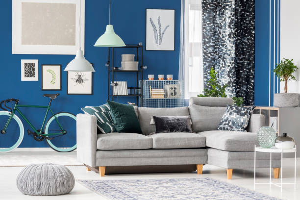 istock Cozy sofa in hipster room 888805196