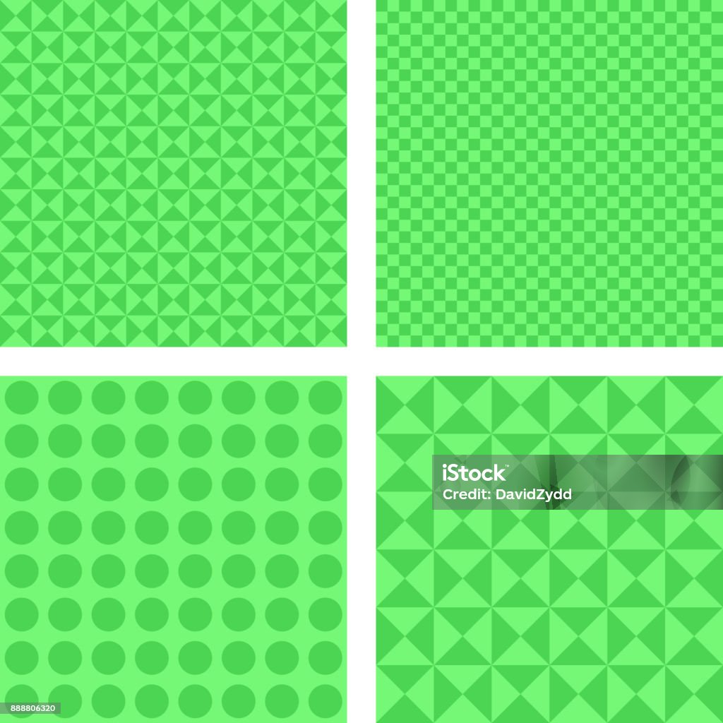 Easy Green Pattern Simple Green Pattern Set Stock Illustration - Download Image Now ...