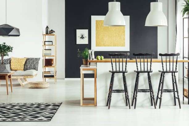 istock Contemporary rustic living room 888812588