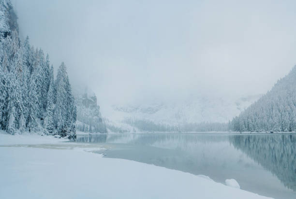 istock Panoramic view of mountains  in winter 888836610