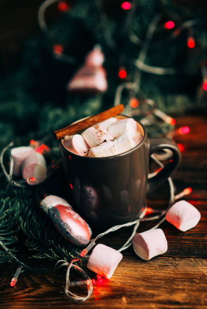 istock Mug filled with hot chocolate and marshmallows 888845934