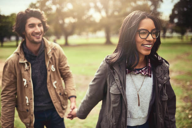 Happy young couple outdoor