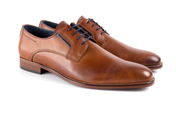istock Male brown leather elegant shoe on white background 888846920
