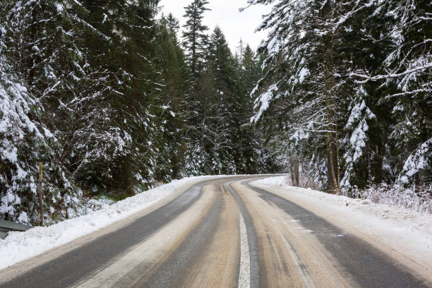 istock Snowy road in Tatra mountains 888847154