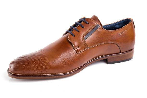 istock Male brown leather elegant shoe on white background 888849234