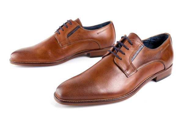 istock Male brown leather elegant shoe on white background 888852066