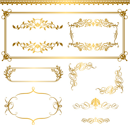 Gold Frame For Topic Gold Frame Set Stock Illustration - Download Image Now - Picture Frame ...