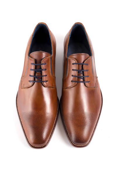 istock Male brown leather elegant shoe on white background 888852556