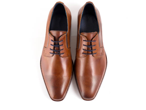 istock Male brown leather elegant shoe on white background 888852990