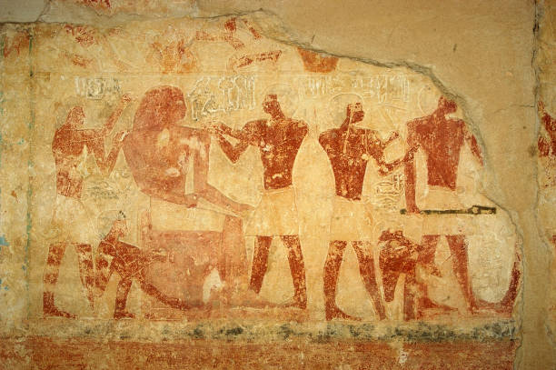 istock Ancient egypt art and hieroglyphs carved on the stone 888856930