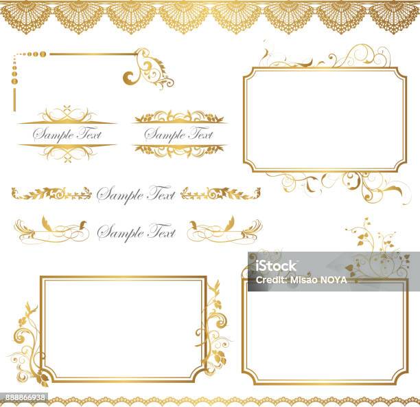 Gold Frame For Topic Gold Frame Set Stock Illustration - Download Image Now - Abstract ...