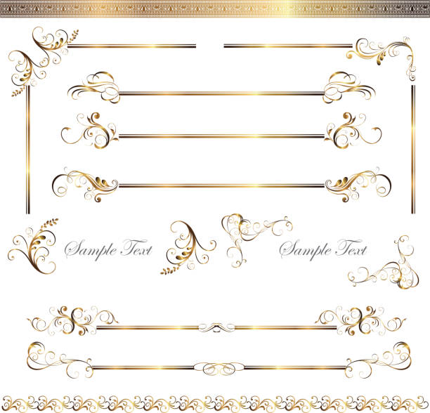 ゴールドフレームセット - picture frame frame gold ornate点のイラスト素材／クリップアート素材／マンガ素材／アイコン素材
