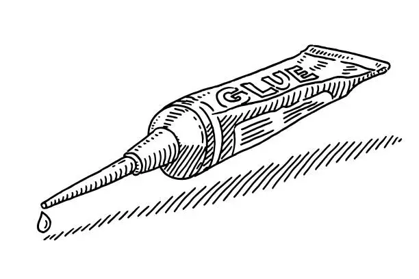 Vector illustration of Tube Of Glue Drawing