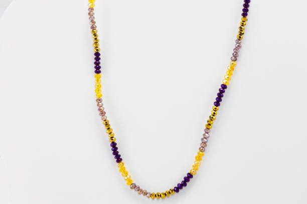 istock yellow clear and blue hand made beaded necklace 888886648