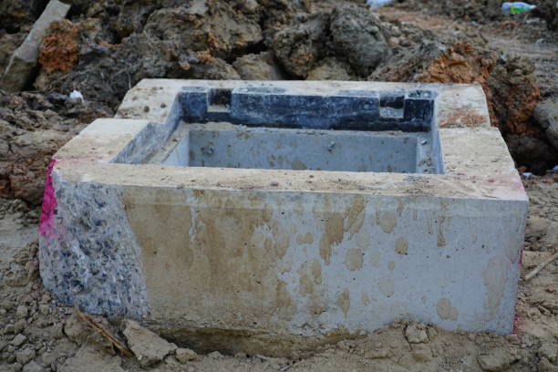 istock Concrete Curb Construction On New Road Construction Sit 888889854