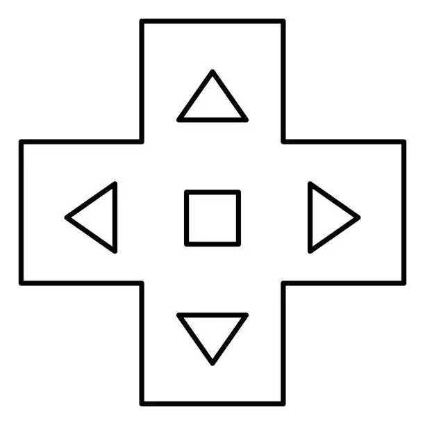 Vector illustration of video game cross icon