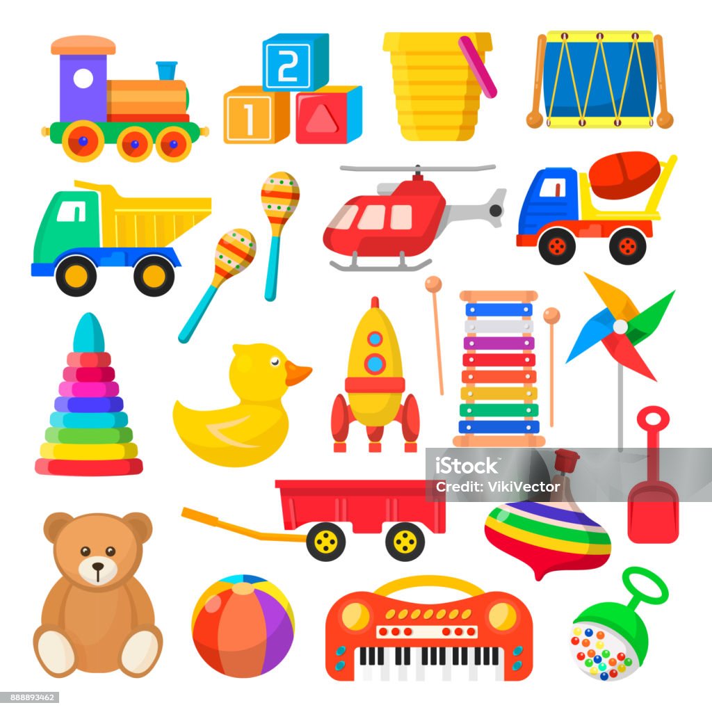 Baby Toy Set Stock Illustration - Download Image Now - Toy, Child, Baby -  Human Age - iStock
