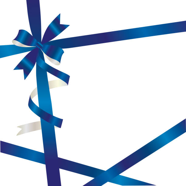 tło wstążki - blue bow ribbon gift stock illustrations