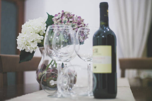 wine and glasses for Italian aperitif