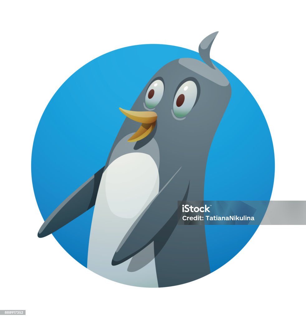 Khung Tròn Chim Cánh Cụt Ngộ Nghĩnh Đứng Ngạc Nhiên Hình minh họa ...