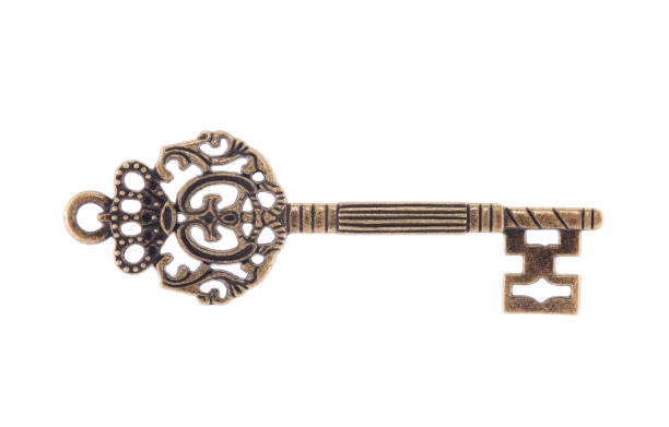 istock Antique key isolated on white background 888920598