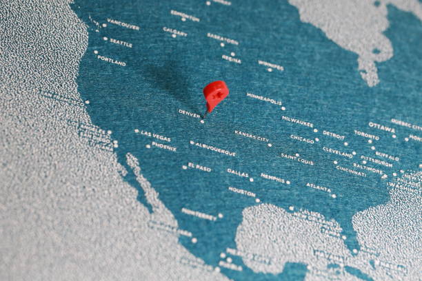 istock travel felt painted map in north america 888932326
