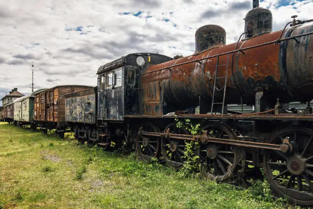 Photo of Old train set with a steam locomotive