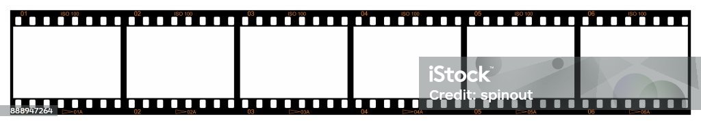 Contact sheet 6 frames of 35 mm reel film Camera Film stock vector