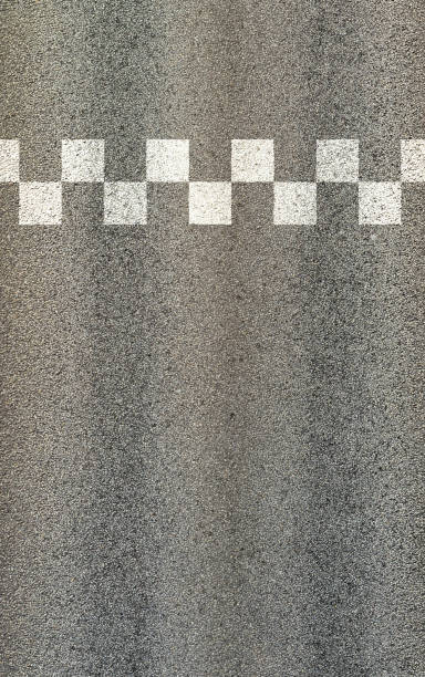 istock Start and goal line, road marking, note paint details 888947480