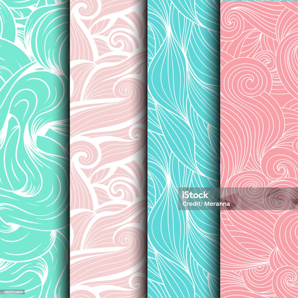 Wave Frame Pattern Set Of Wave Patterns Stock Illustration - Download Image Now - Border ...