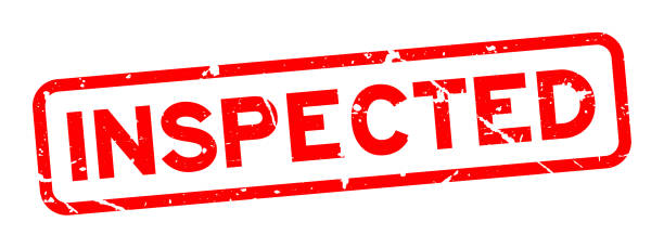 istock Grunge red inspected wording square rubber seal stamp on white background 888960032