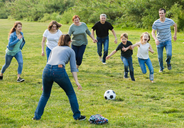 istock Friendly and glad family scoring goals 888960744